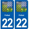 22 Fréhel blason ville autocollant plaque sticker
