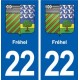 22 Fréhel blason ville autocollant plaque sticker
