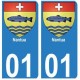 01 Nantua ville autocollant plaque