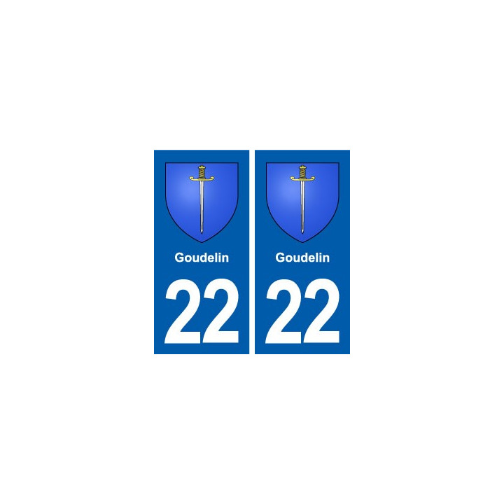 22 Goudelin blason ville autocollant plaque sticker