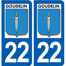22 Goudelin logo ville autocollant plaque sticker