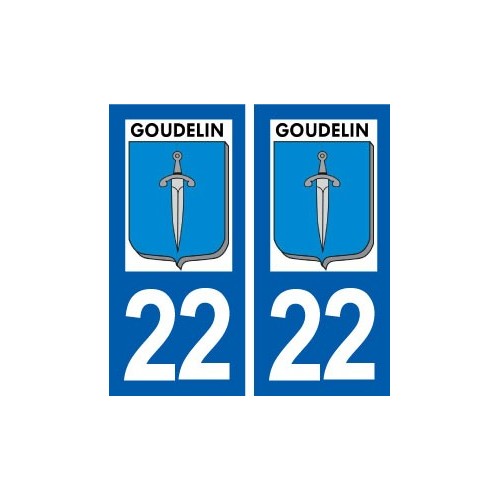 22 Goudelin logo ville autocollant plaque sticker
