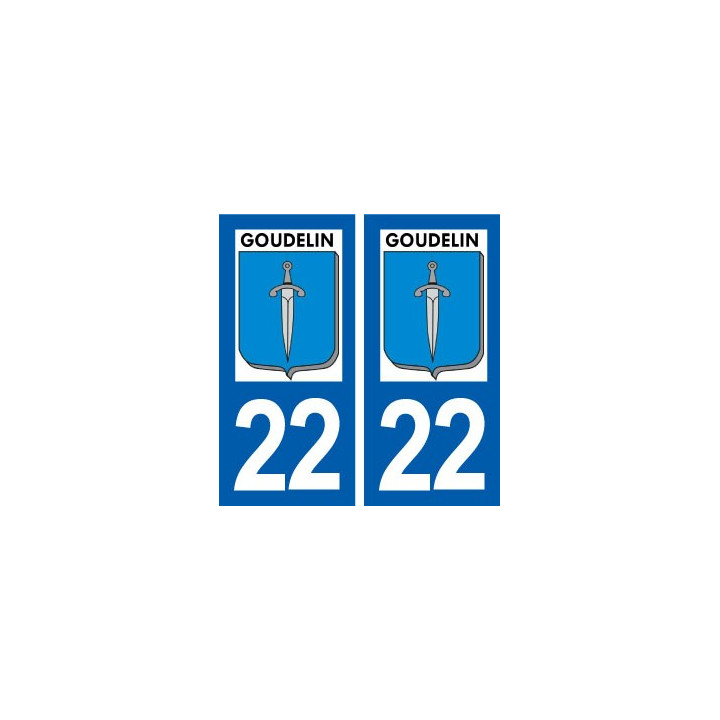 22 Goudelin logo ville autocollant plaque sticker