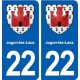 22 Jugon-les-Lacs blason ville autocollant plaque sticker