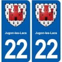 22 Jugon-les-Lacs blason ville autocollant plaque sticker
