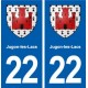 22 Jugon-les-Lacs blason ville autocollant plaque sticker
