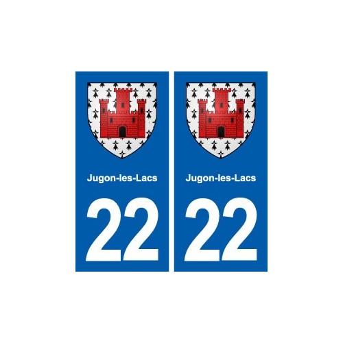 22 Jugon-les-Lacs blason ville autocollant plaque sticker