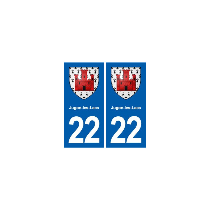22 Jugon-les-Lacs blason ville autocollant plaque sticker