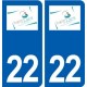 22 Jugon-les-Lacs logo ville autocollant plaque sticker