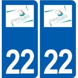 22 Jugon-les-Lacs logo ville autocollant plaque sticker