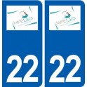 22 Jugon-les-Lacs logo ville autocollant plaque sticker