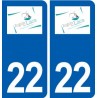 22 Jugon-les-Lacs logo ville autocollant plaque sticker