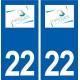 22 Jugon-les-Lacs logo ville autocollant plaque sticker