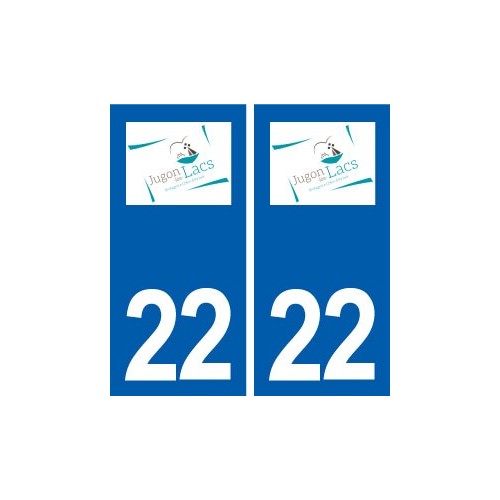 22 Jugon-les-Lacs logo ville autocollant plaque sticker