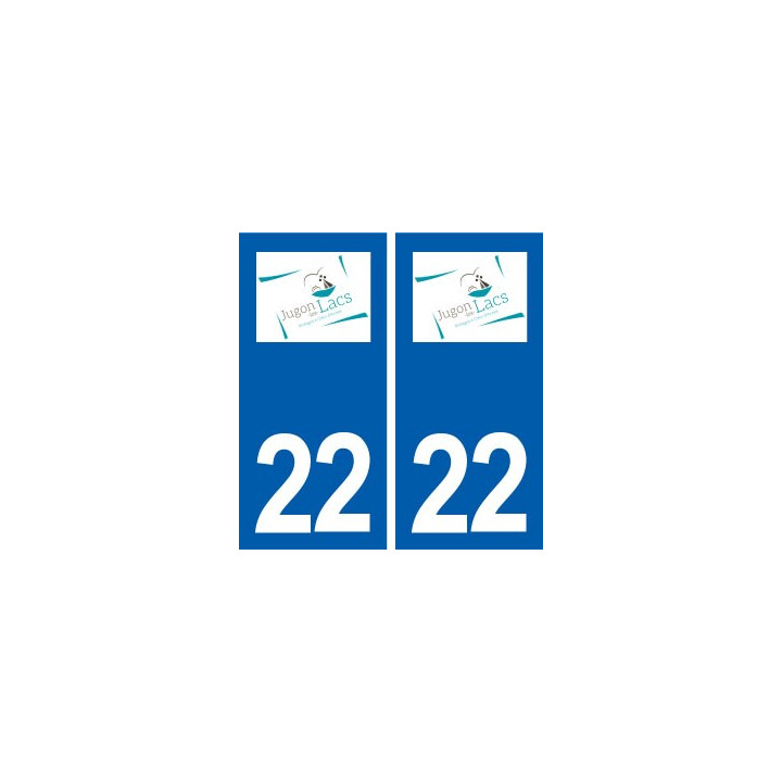 22 Jugon-les-Lacs logo ville autocollant plaque sticker