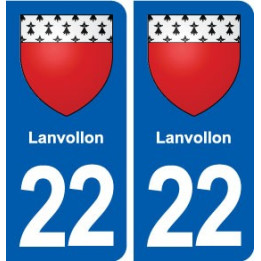 22 Lanvollon blason ville autocollant plaque sticker