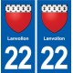 22 Lanvollon blason ville autocollant plaque sticker
