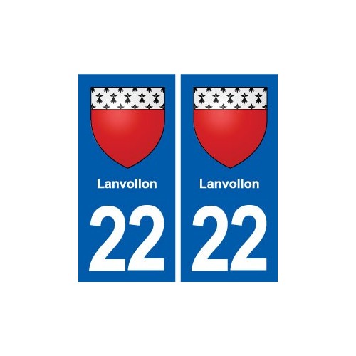 22 Lanvollon blason ville autocollant plaque sticker