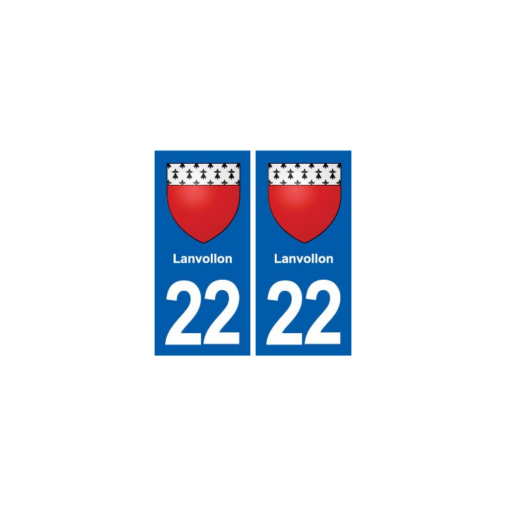 22 Lanvollon blason ville autocollant plaque sticker