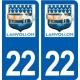 22 Lanvollon  logo ville autocollant plaque sticker