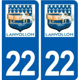 22 Lanvollon  logo ville autocollant plaque sticker