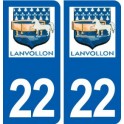 22 Lanvollon  logo ville autocollant plaque sticker