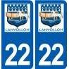 22 Lanvollon  logo ville autocollant plaque sticker