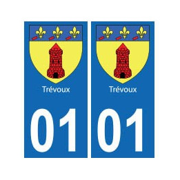 01 Trévoux ville autocollant plaque