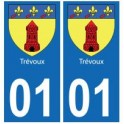 01 Trévoux ville autocollant plaque