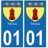 01 Trévoux ville autocollant plaque