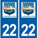 22 Lanvollon  logo ville autocollant plaque sticker