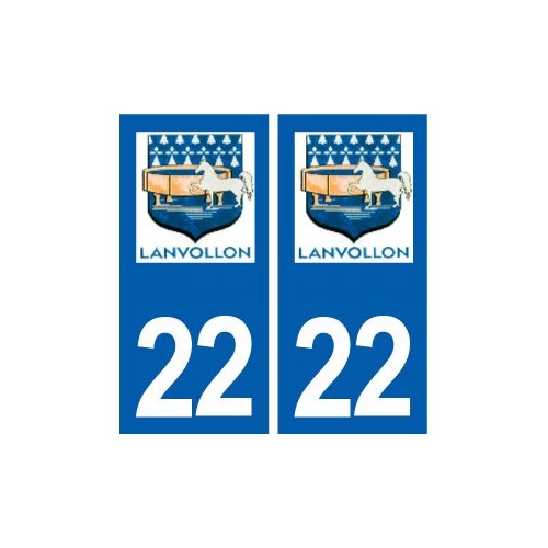 22 Lanvollon  logo ville autocollant plaque sticker