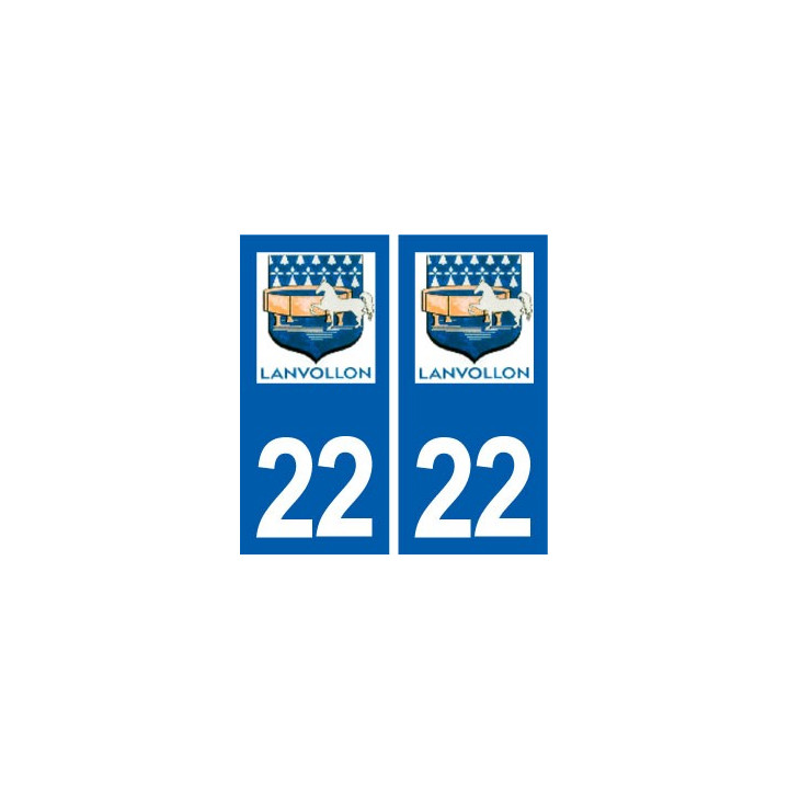 22 Lanvollon  logo ville autocollant plaque sticker