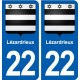 22 Lézardrieux blason ville autocollant plaque sticker
