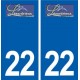 22 Lézardrieux logo ville autocollant plaque sticker
