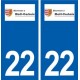 22 Maël-Carhaix logo ville autocollant plaque sticker