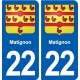 22 Matignon blason ville autocollant plaque sticker