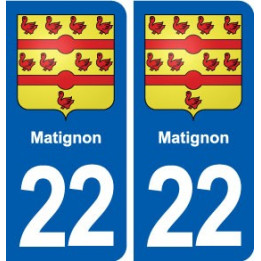 22 Matignon blason ville autocollant plaque sticker