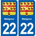 22 Matignon wappen der stadt aufkleber typenschild aufkleber