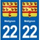 22 Matignon blason ville autocollant plaque sticker