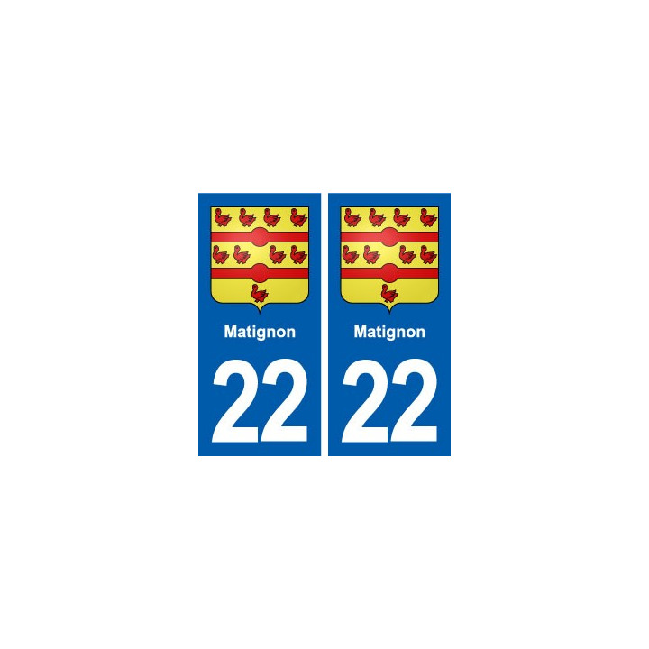 22 Matignon blason ville autocollant plaque sticker