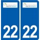 22 Matignon logo ville autocollant plaque sticker