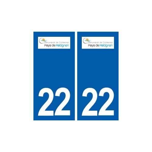 22 Matignon logo ville autocollant plaque sticker
