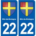 22 Mûr-de-Bretagne blason ville autocollant plaque sticker
