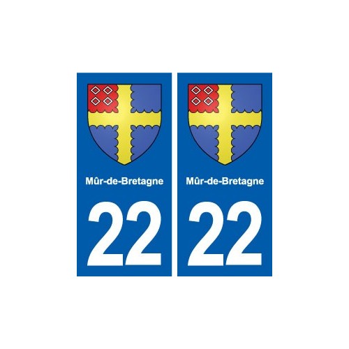 22 Mûr-de-Bretagne blason ville autocollant plaque sticker