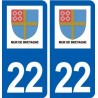 22 Mûr-de-Bretagne logo ville autocollant plaque sticker