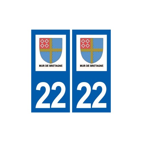 22 Mûr-de-Bretagne logo ville autocollant plaque sticker
