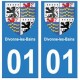 01 Divonne-les-Bains ville autocollant plaque