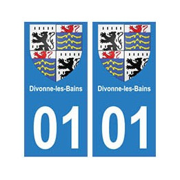 01 Divonne-les-Bains ville autocollant plaque