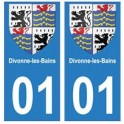 01 Divonne-les-Bains ville autocollant plaque